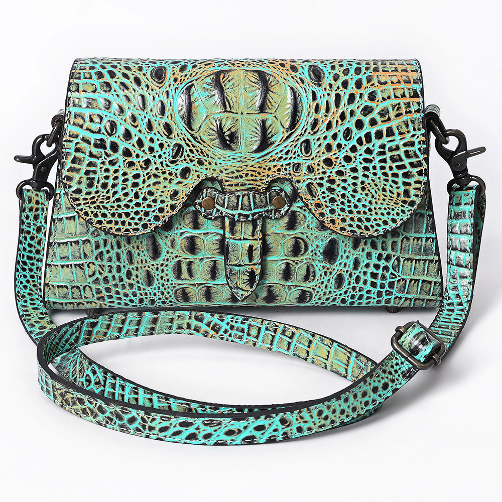 American Darling Crossbody Crocodile Embossed Genuine Leather