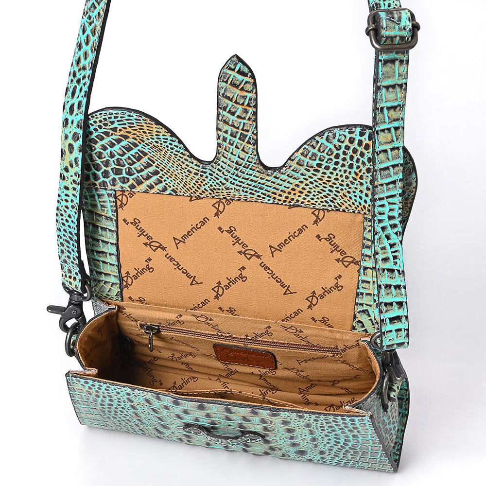 American Darling Crossbody Crocodile Embossed Genuine Leather