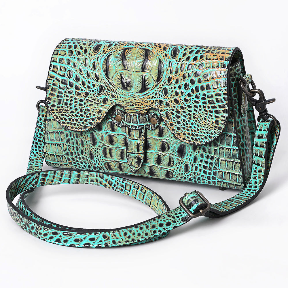 American Darling Crossbody Crocodile Embossed Genuine Leather