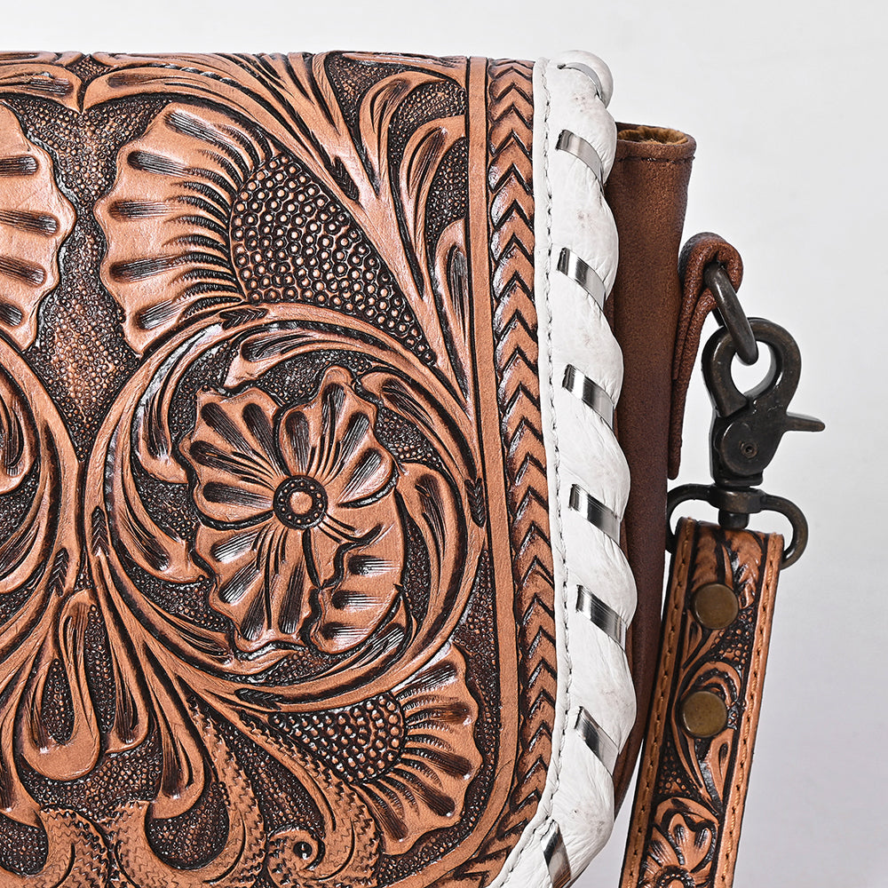 American Darling Crossbody Hand Tooled Genuine Leather