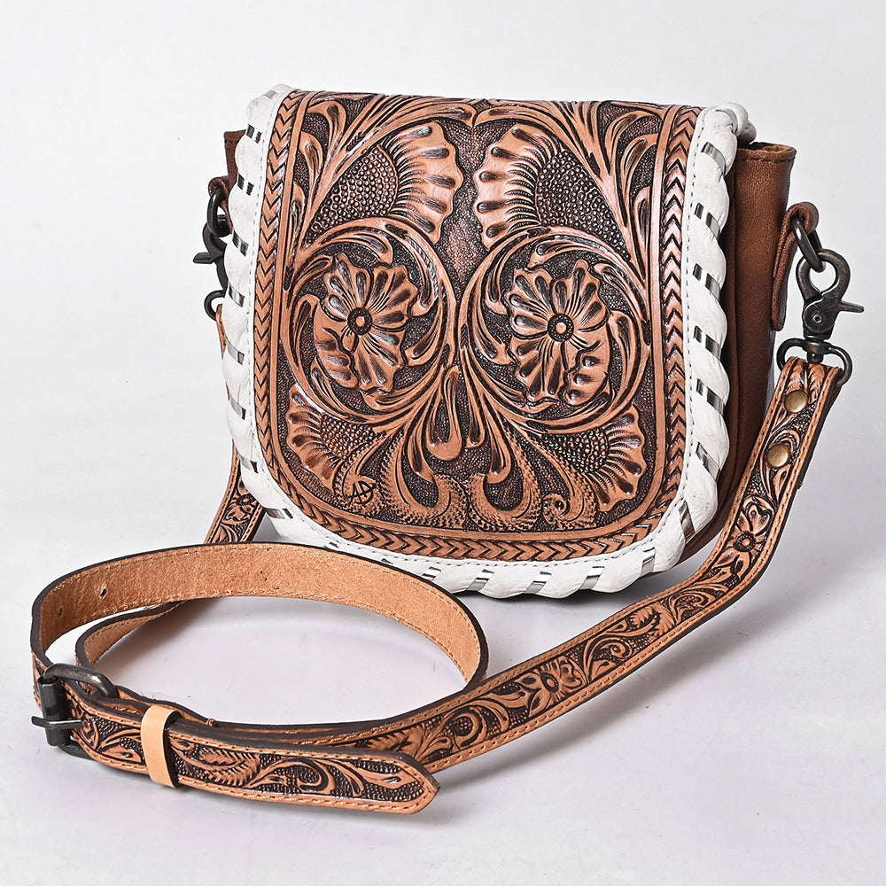 American Darling Crossbody Hand Tooled Genuine Leather