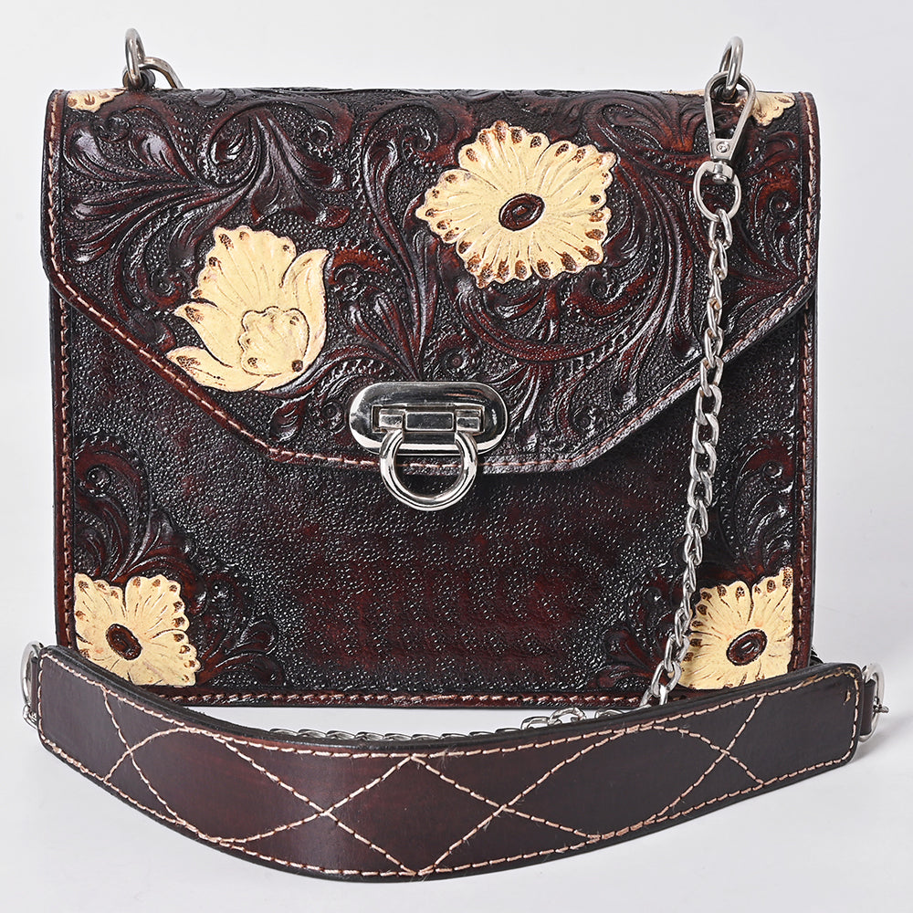 American Darling Crossbody Hand Tooled Genuine Leather