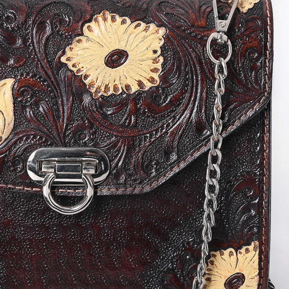 American Darling Crossbody Hand Tooled Genuine Leather