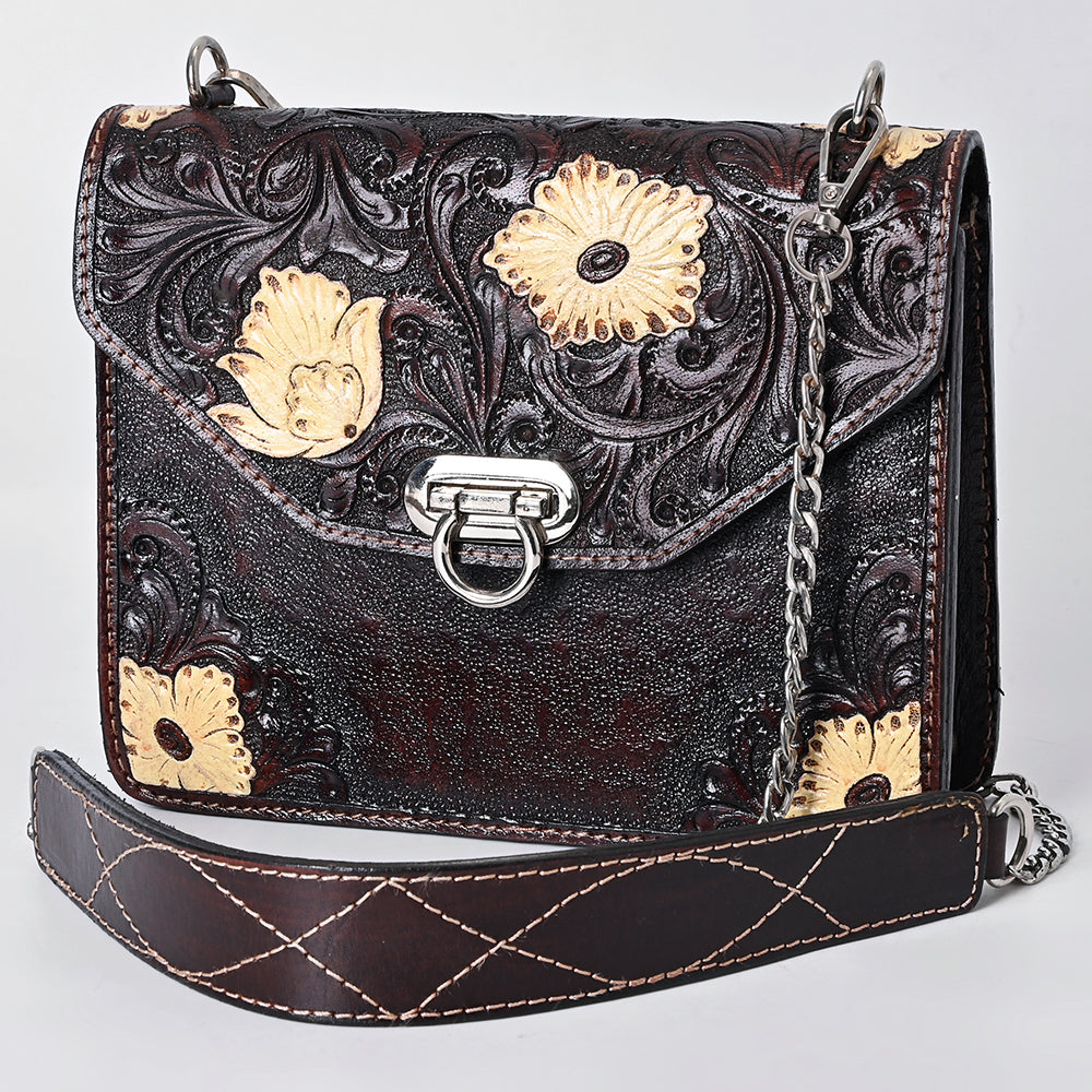 American Darling Crossbody Hand Tooled Genuine Leather