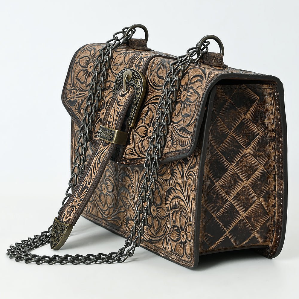 American Darling Small Crossbody Beautifully Hand Tooled Genuine Leather