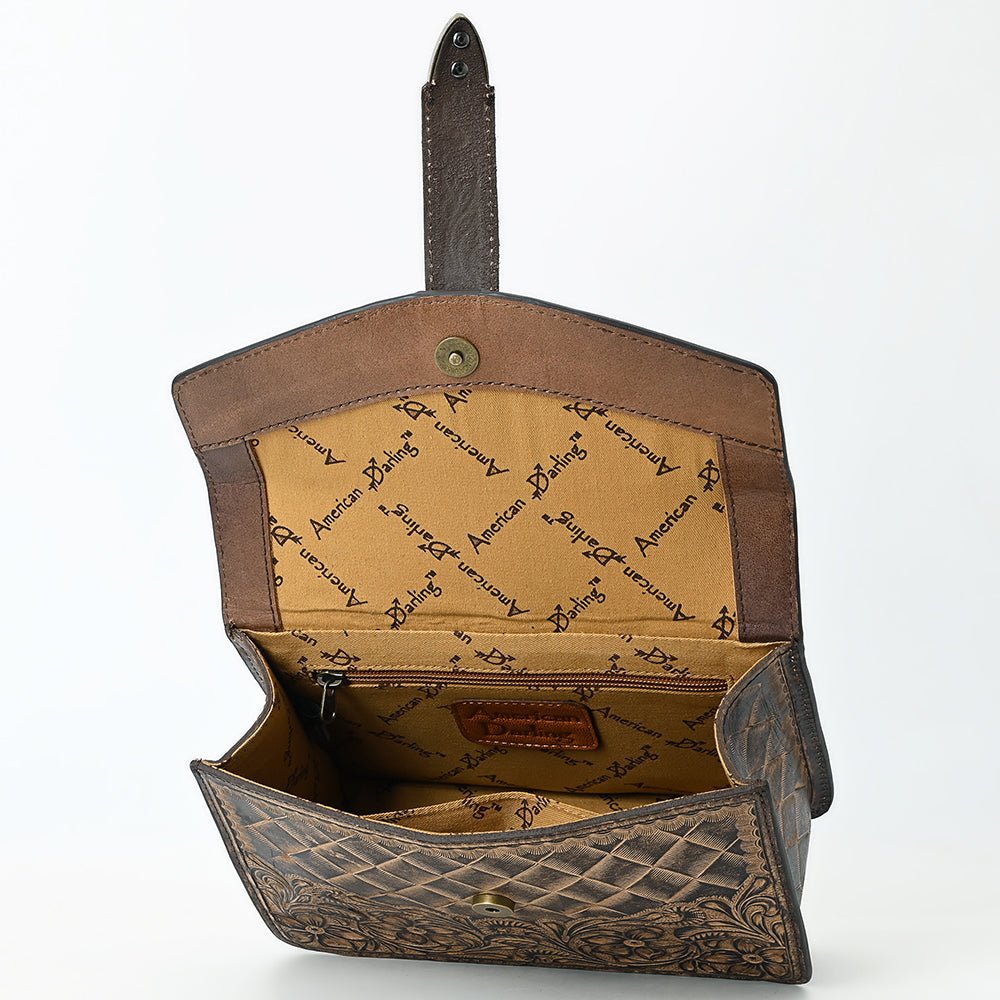 American Darling Small Crossbody Beautifully Hand Tooled Genuine Leather