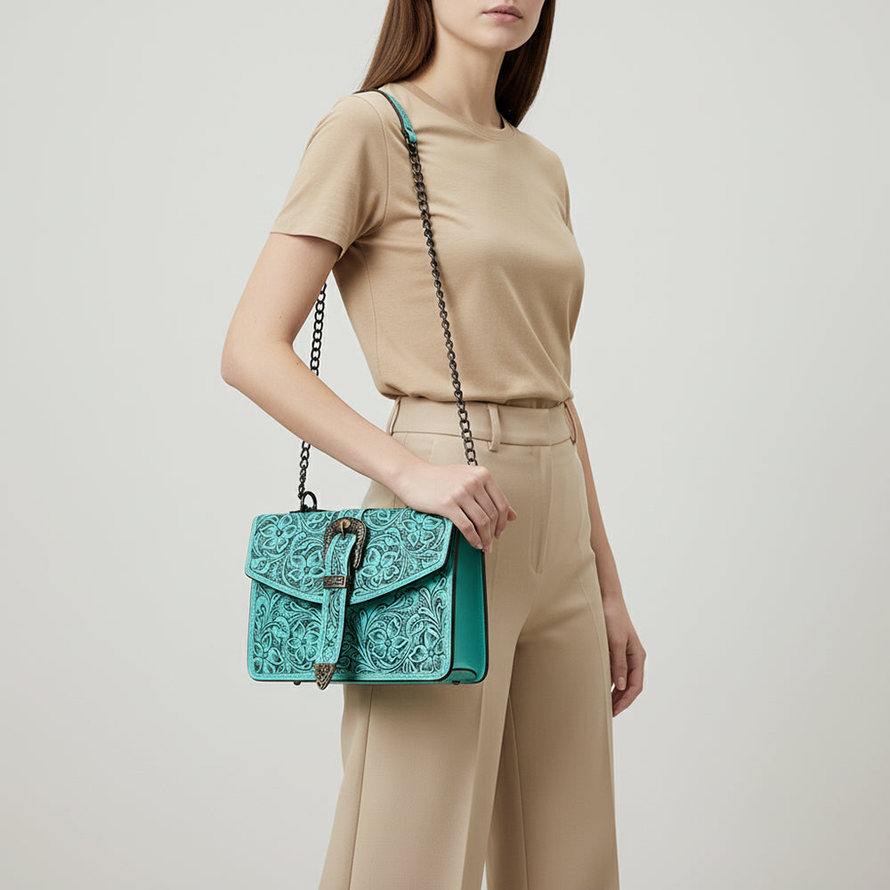 American Darling Small Crossbody Beautifully Hand Tooled Genuine Leather Women bag Western handbag purse | for Cute