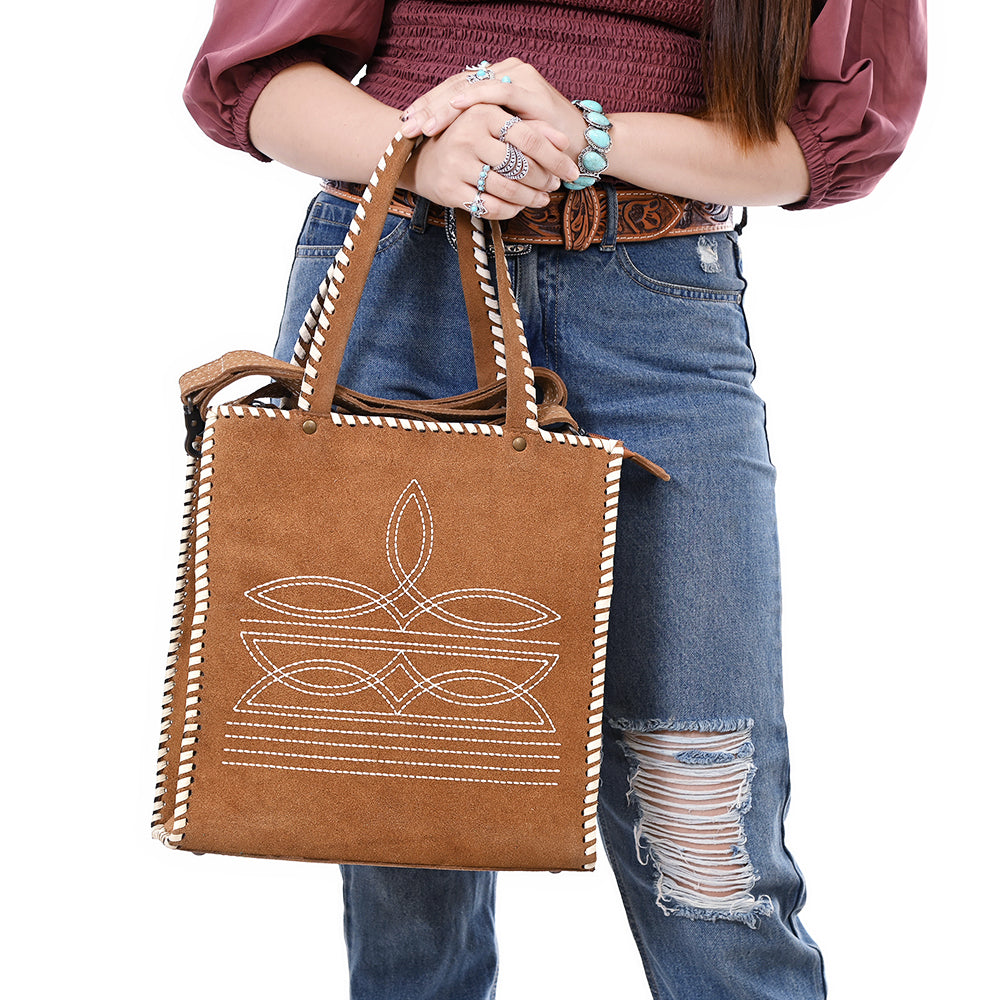 American Darling Tote Hand Tooled Genuine Suede Leather Women Bag Western Handbag Purse| Bag| Travel