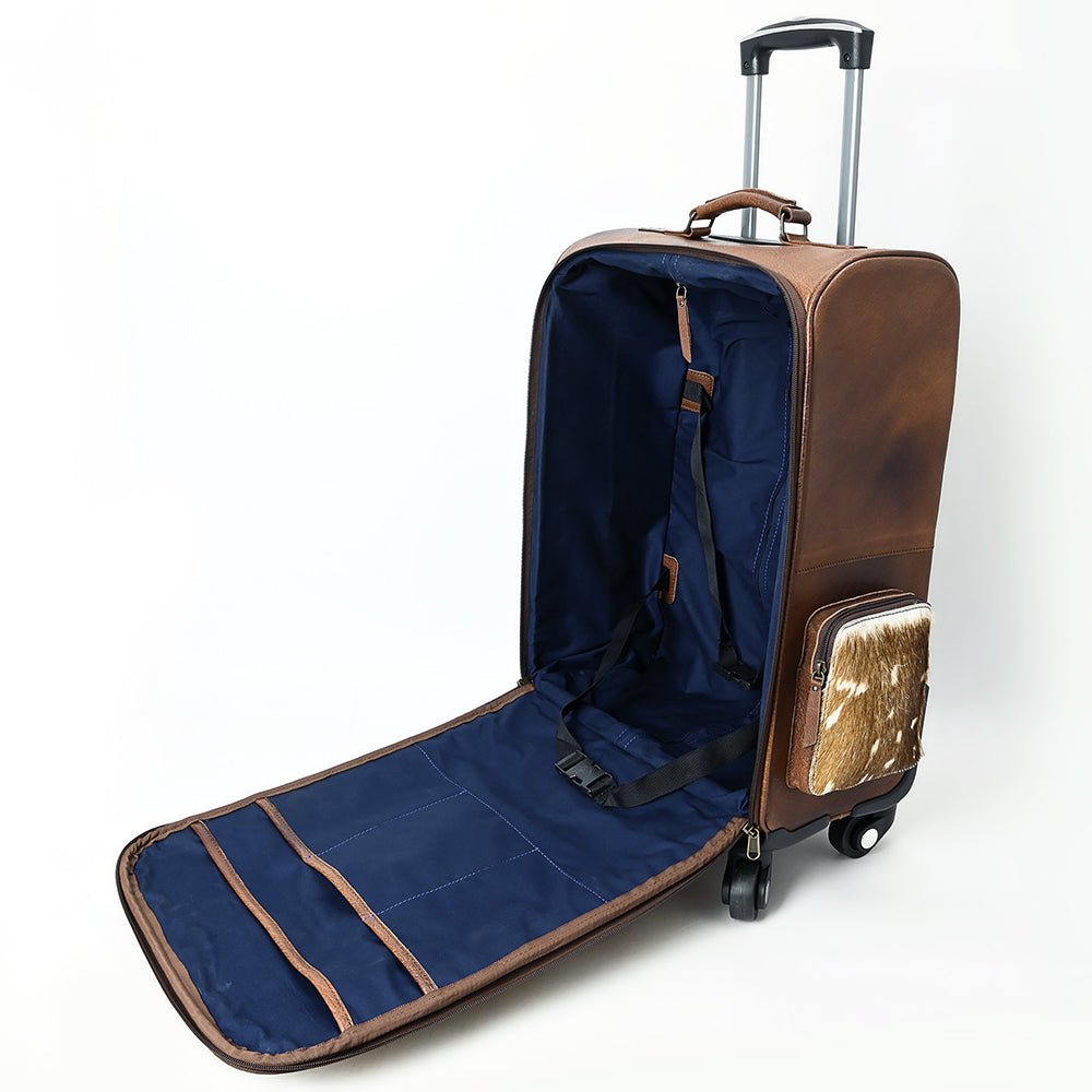 American Darling Travel Case Beautifully Hand Tooled Hair-On Genuine Leather