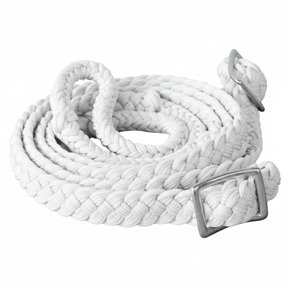Hilason Braided Cotton Flat Roping Reins with Conway Buckles