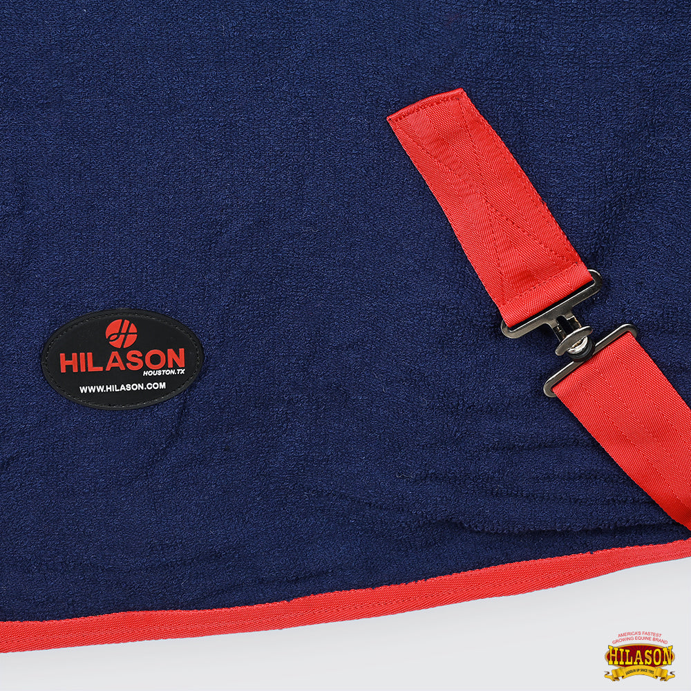 Hilason Premium Cotton Towel Horse Cooler — Navy Blue
