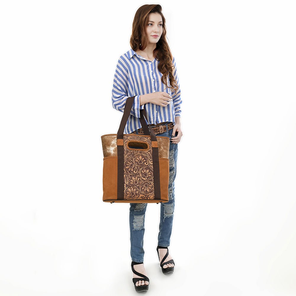 American Darling Hand-Tooled Genuine Leather Tote