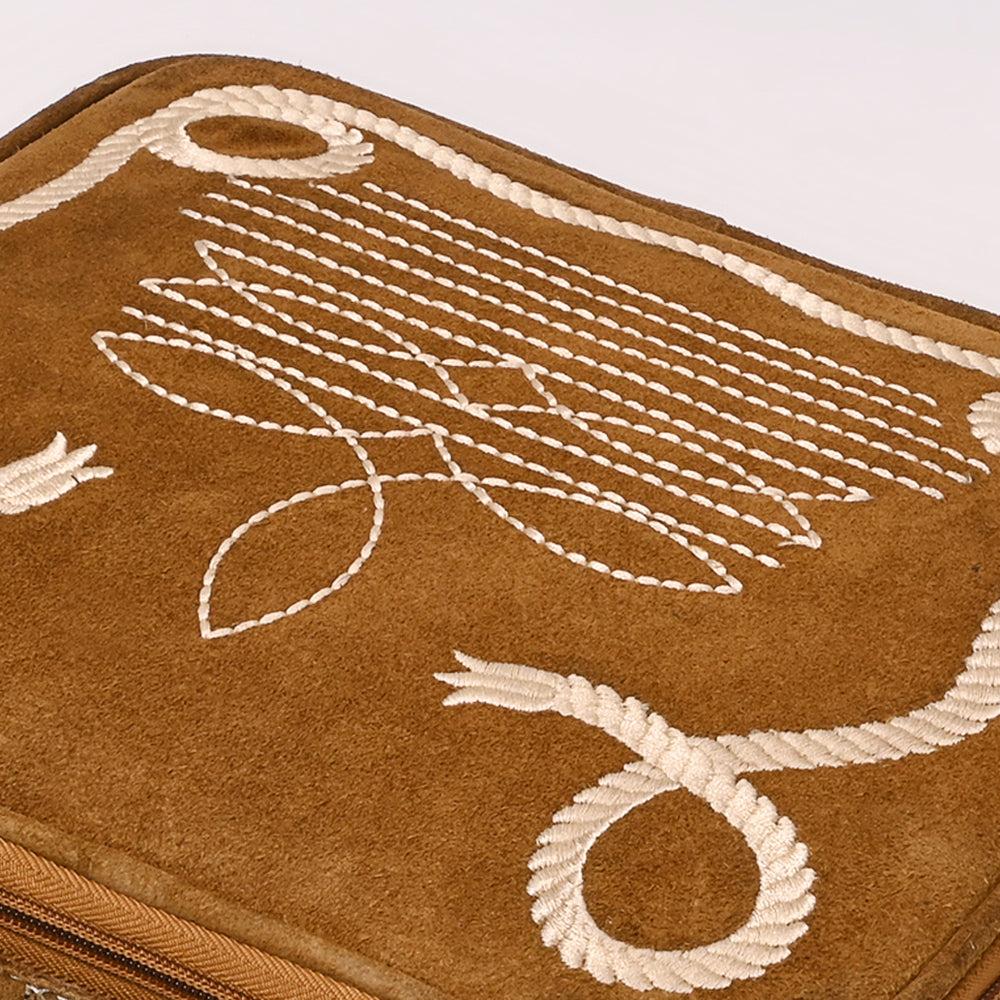 American Darling Suede Genuine Leather Jewelry Case Bag
