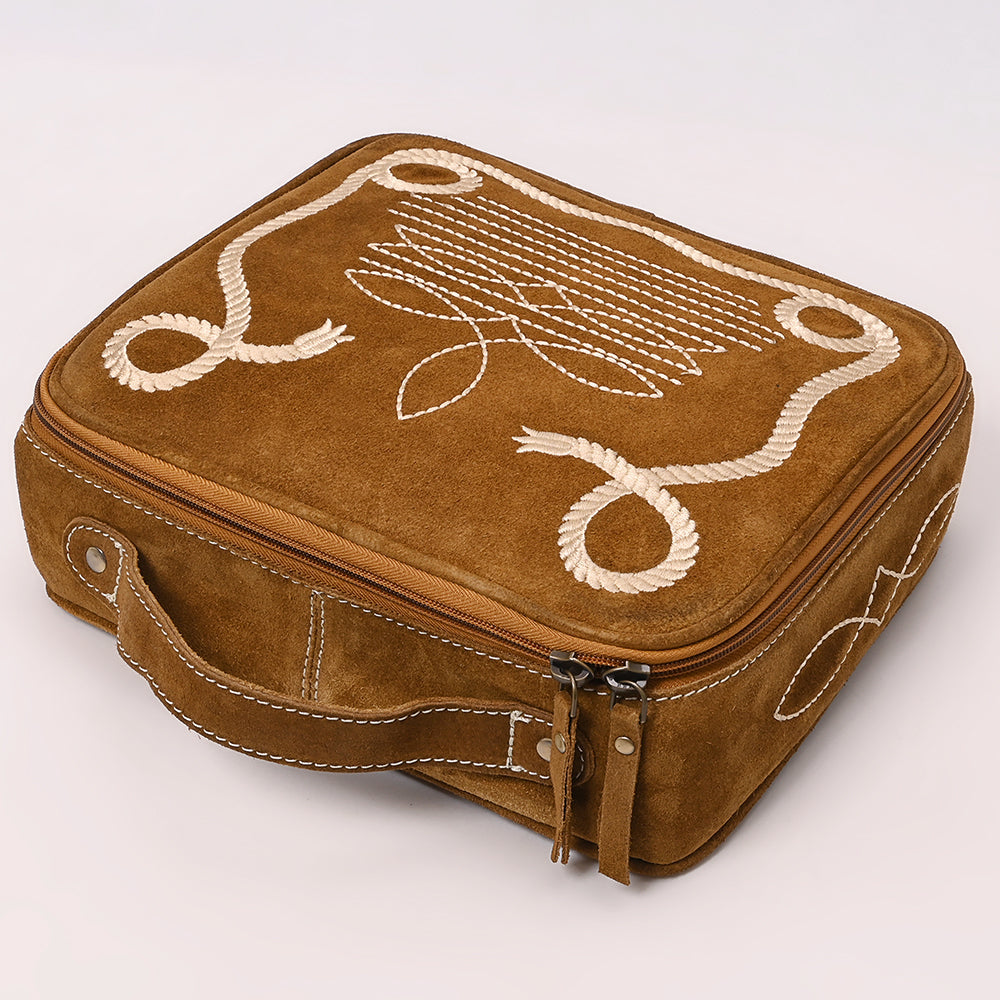 American Darling Suede Genuine Leather Jewelry Case Bag