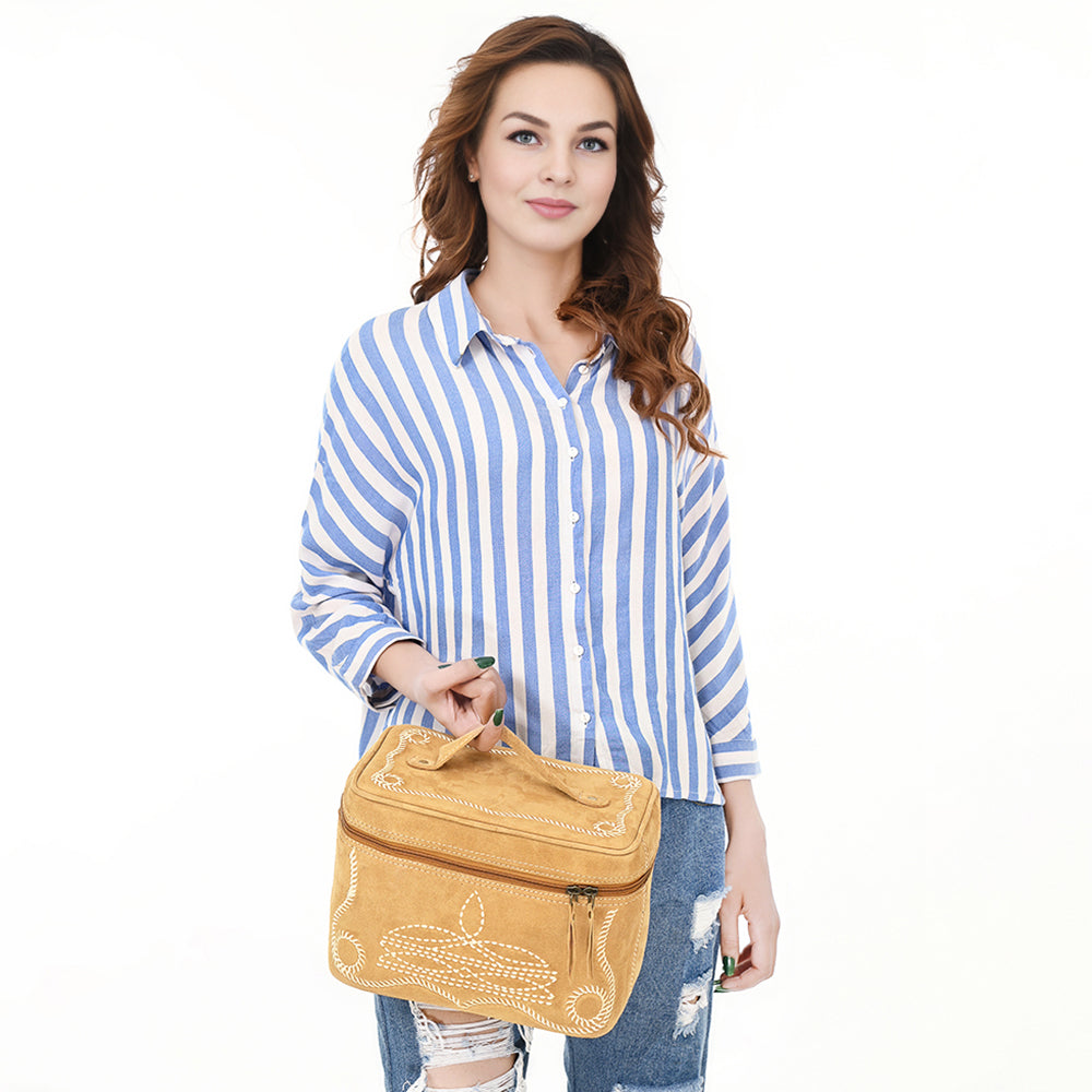American Darling Jewelry Case Genuine Western Suede Leather Women's Bag | Organizer for Women Travel