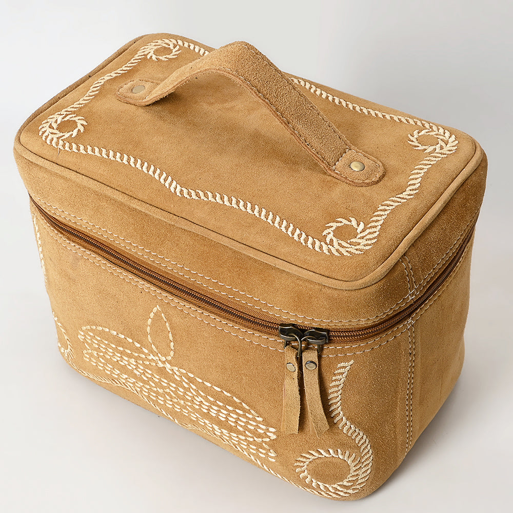 American Darling Jewelry Case Genuine Western Suede Leather Women's Bag | Organizer for Women Travel