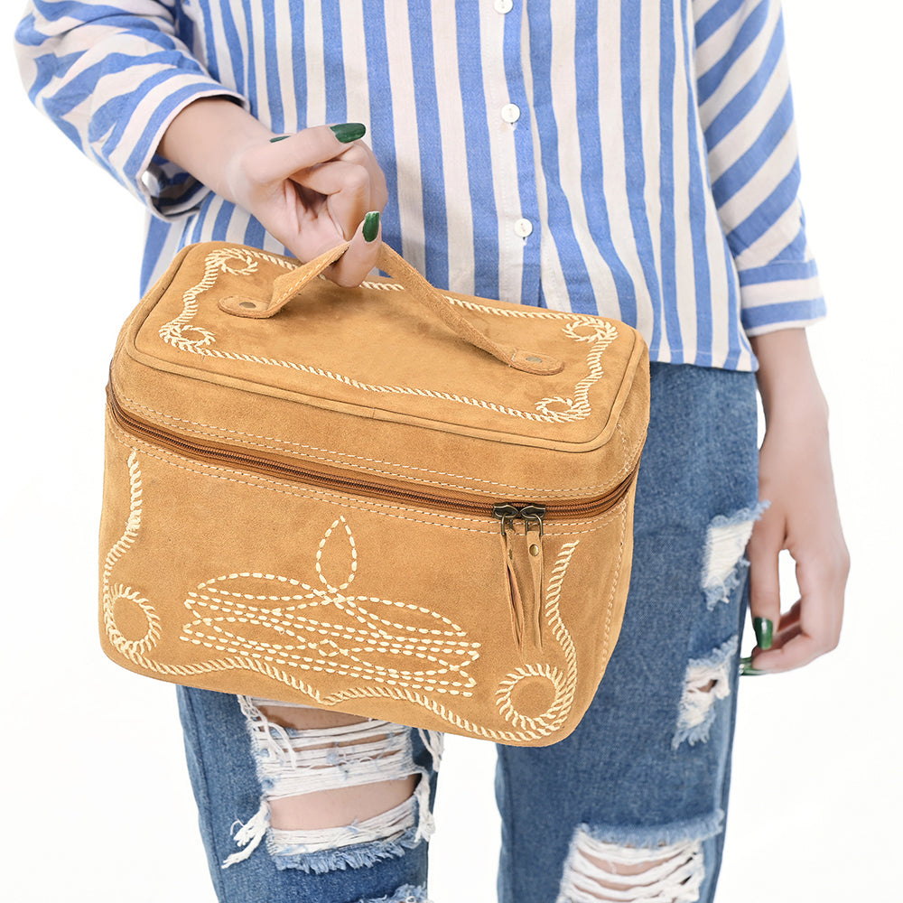 American Darling Jewelry Case Genuine Western Suede Leather Women's Bag | Organizer for Women Travel