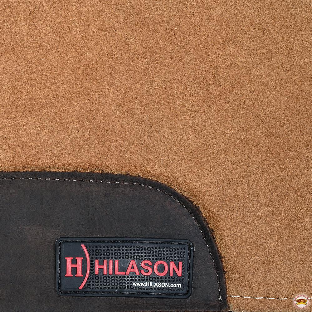 Hilason Western Wool Felt Horse Saddle Pad Top Suede Leather Brown