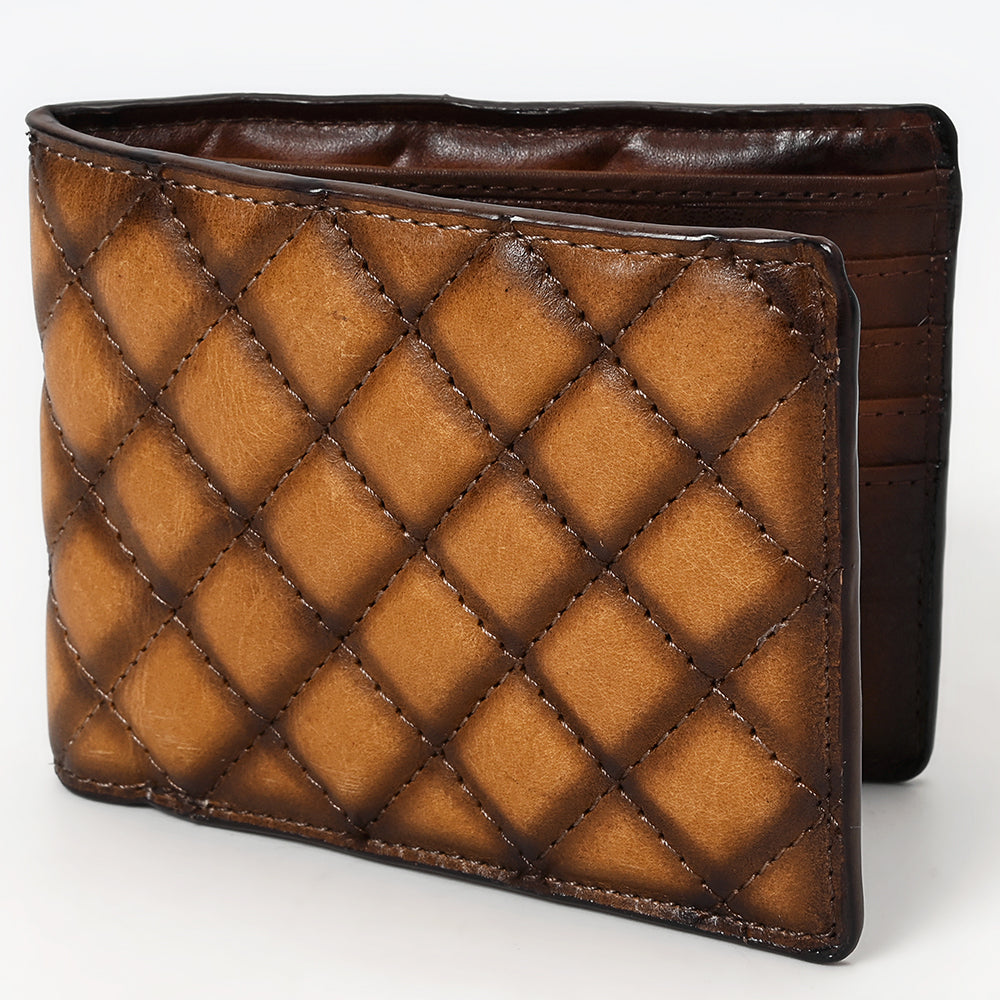 American Darling Wallet Western Genuine Leather Handcrafted Suede Pocket Bifold Wallet with Boot Stitched Design