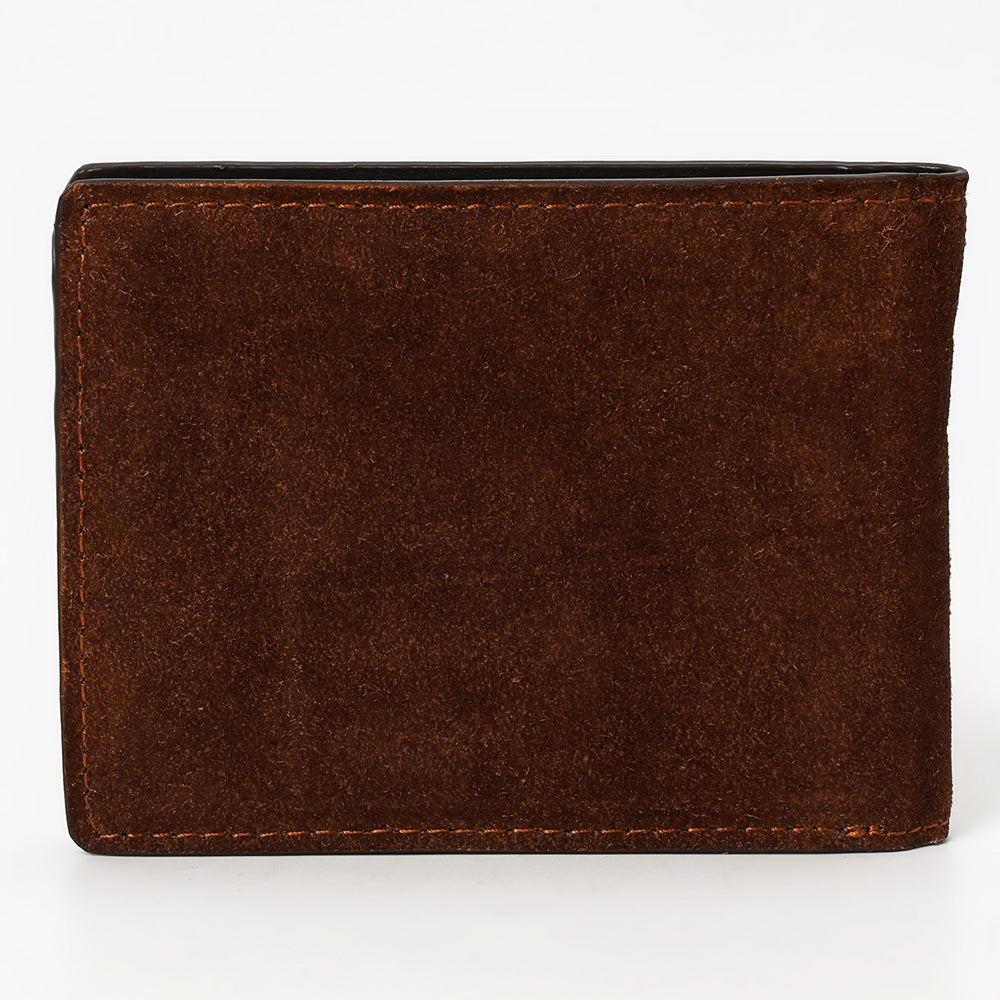 American Darling Wallet Western Genuine Leather Handcrafted Suede Pocket Bifold Wallet with Boot Stitched Design