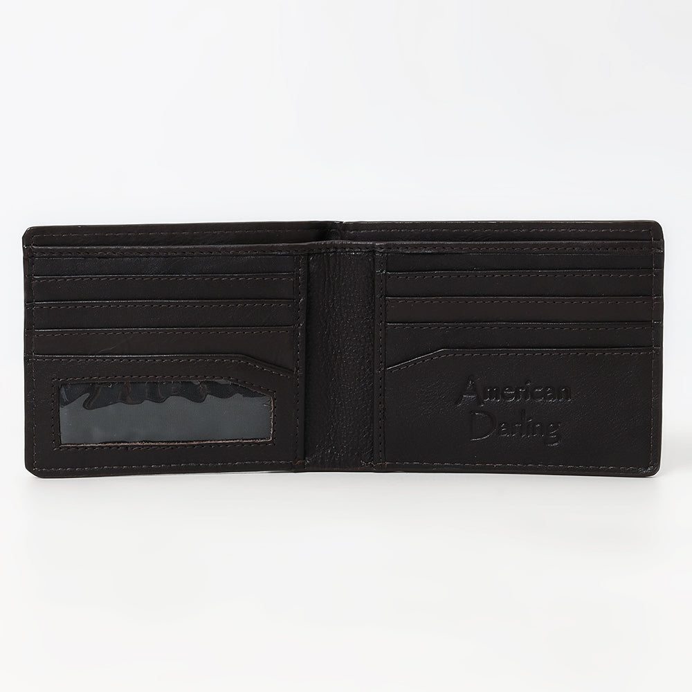 American Darling Wallet Western Genuine Leather Handcrafted Suede Pocket Bifold Wallet with Boot Stitched Design