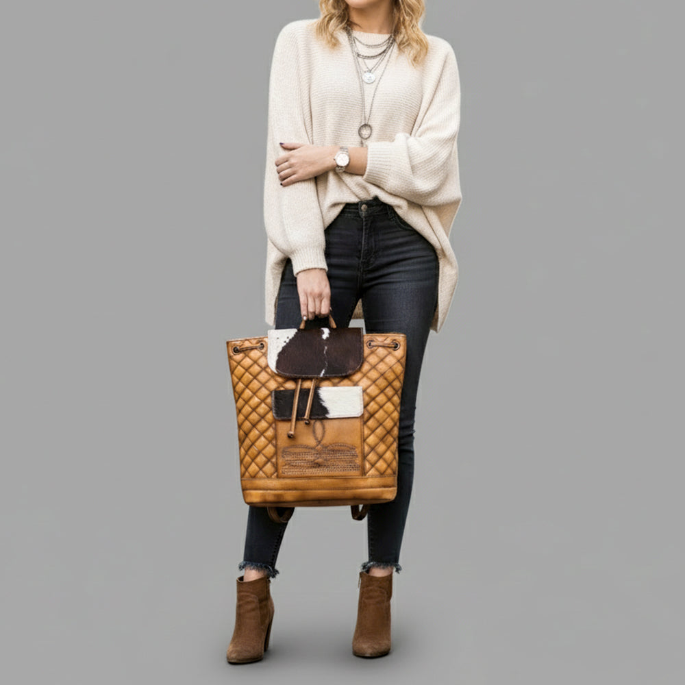 American Darling Backpack Hair On Genuine Leather Western Women Bag Handbag Purse | for Laptop School