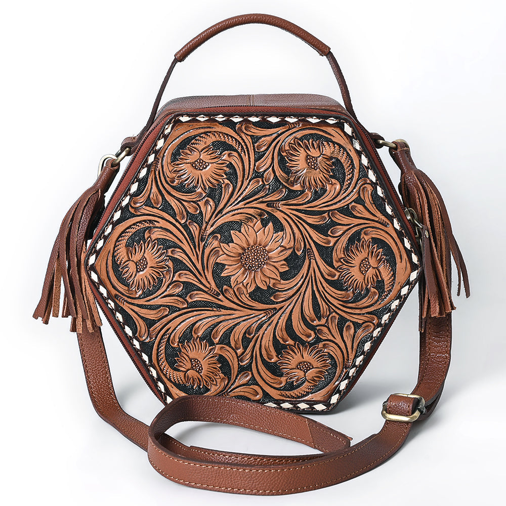 American Darling Canteen Hand Tooled Genuine Leather