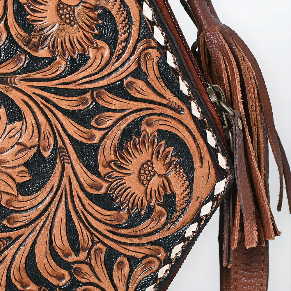 American Darling Canteen Hand Tooled Genuine Leather