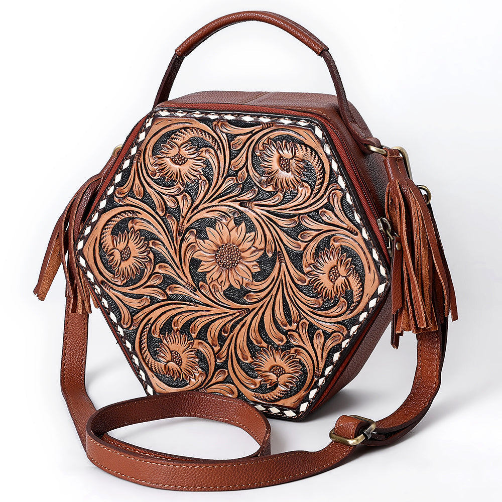 American Darling Canteen Hand Tooled Genuine Leather