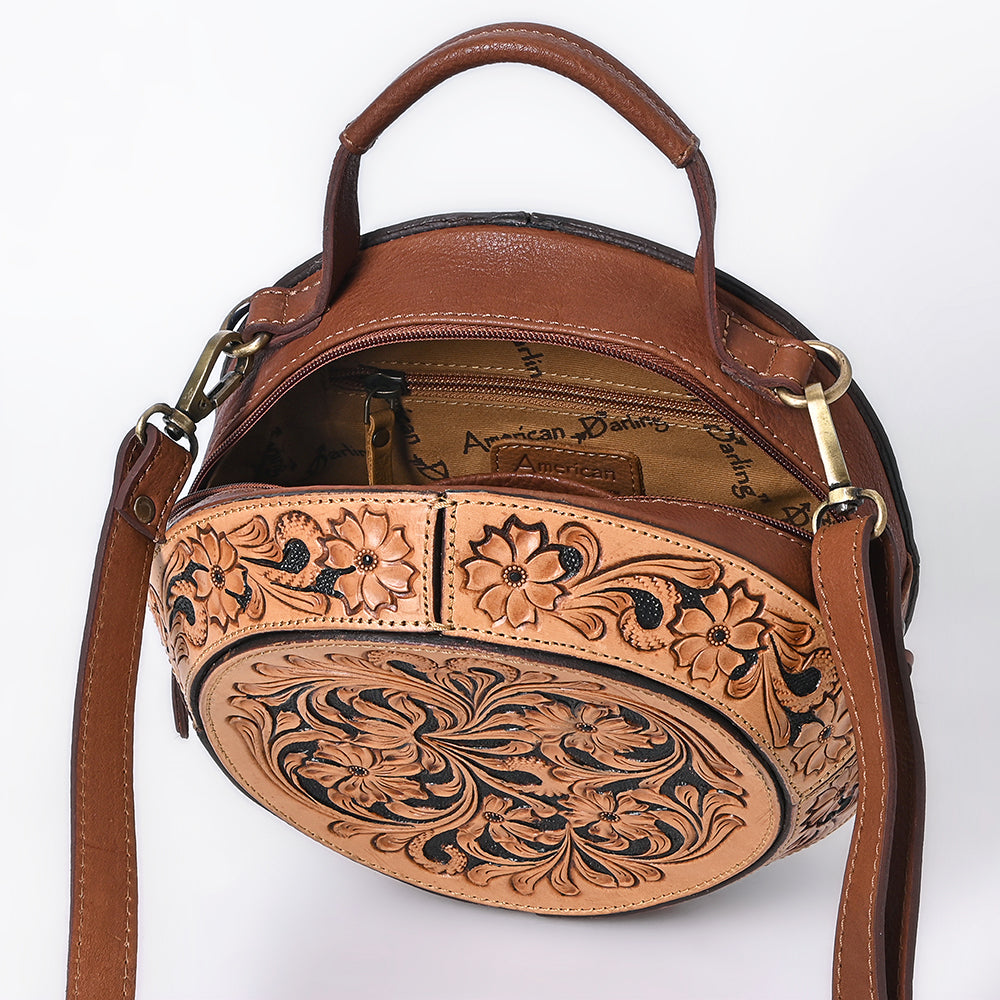 American Darling Canteen Hand Tooled Genuine Leather
