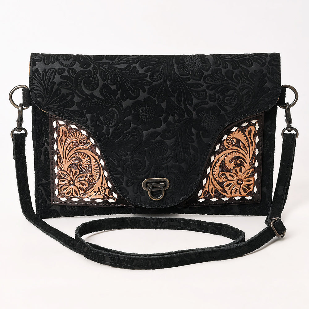 Genuine Leather Crossbody Hand Tooled Bag For Western Style Women With Convenience