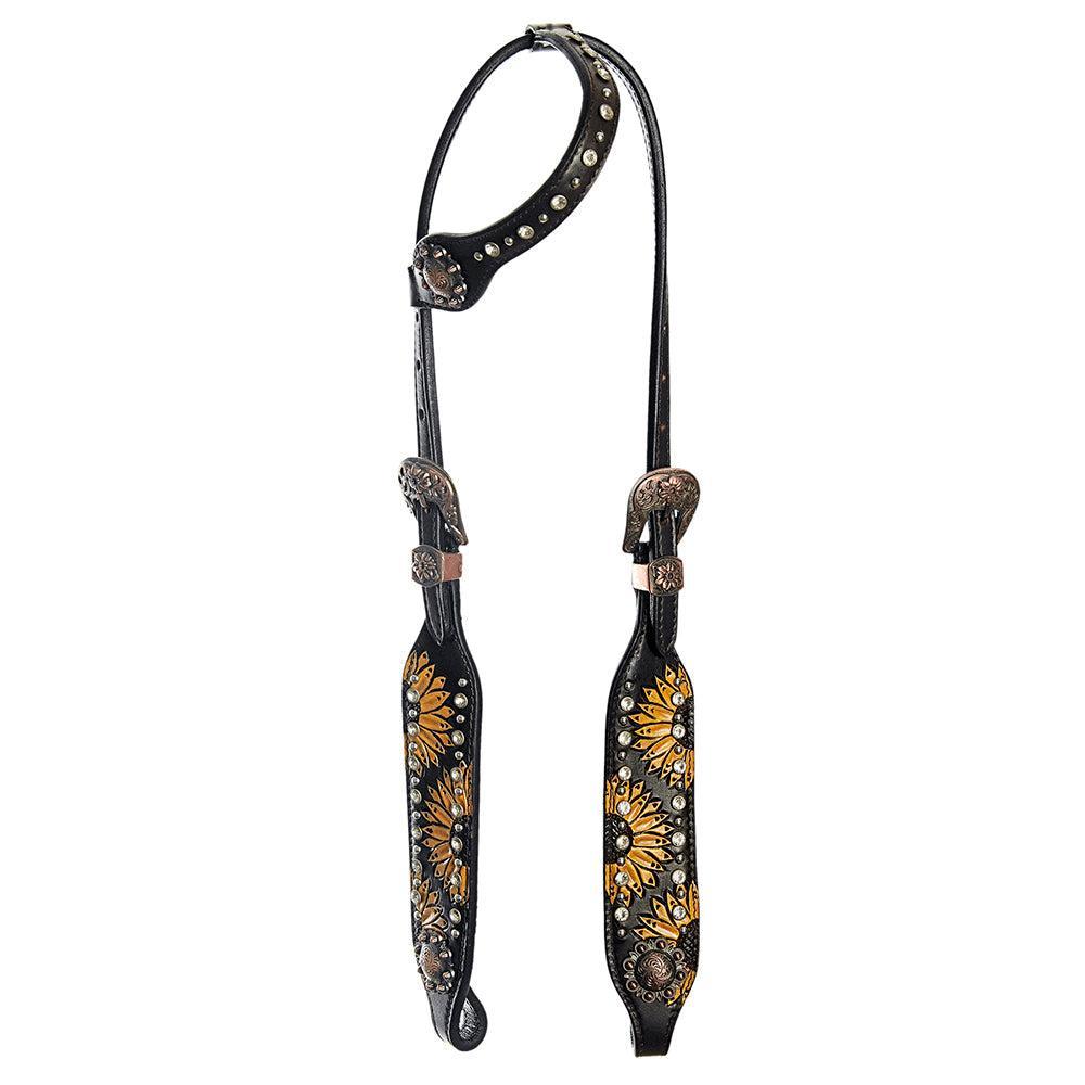AMERICAN DARLING Western Horse One Ear Headstall Breast Collar Set Leather