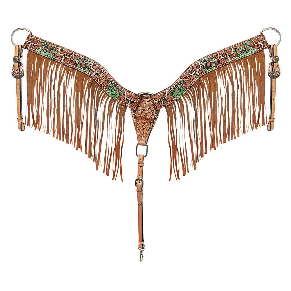 AMERICAN DARLING Western Horse Headstall Breast Collar Set American Leather