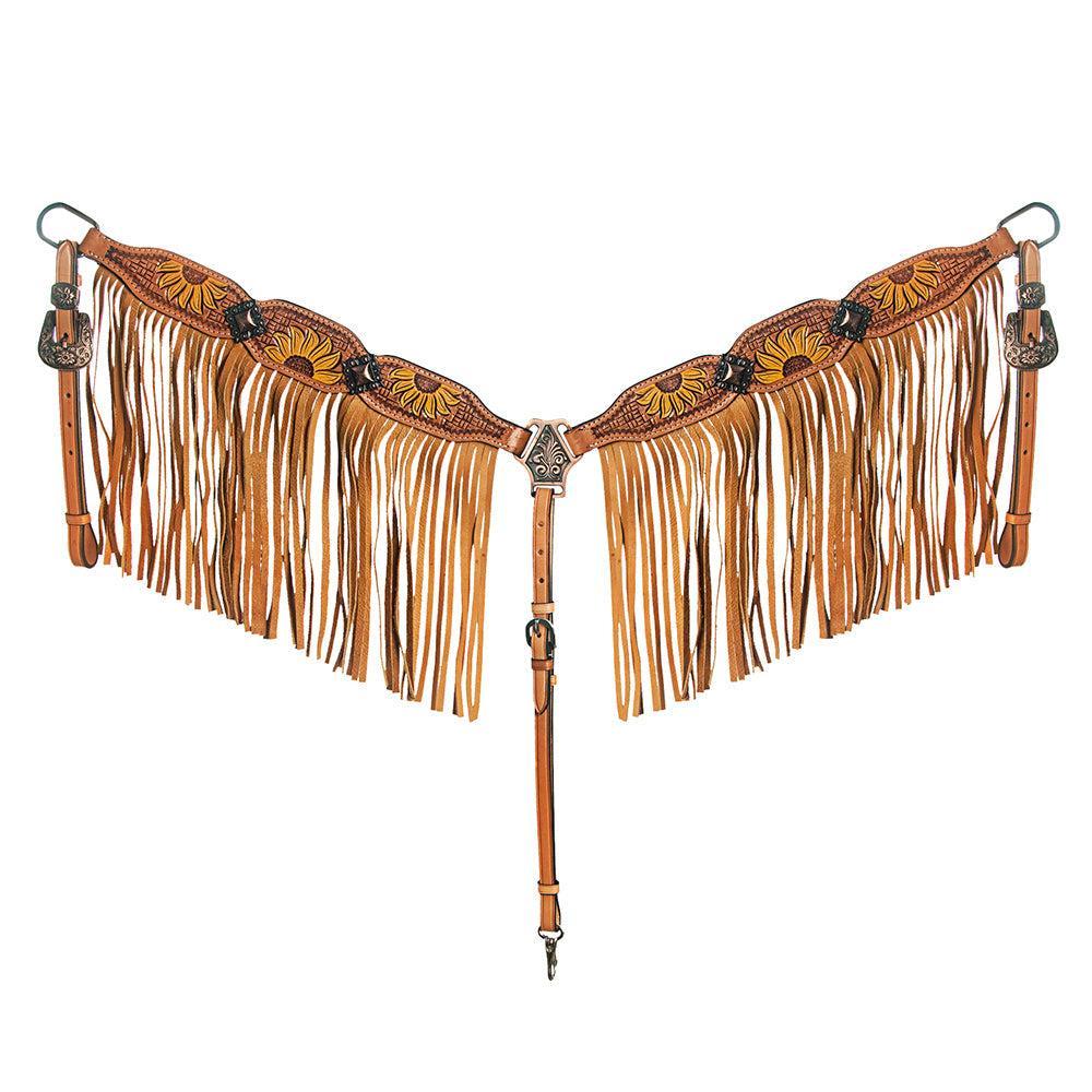 AMERICAN DARLING Western Horse Headstall Breast Collar Set American Leather
