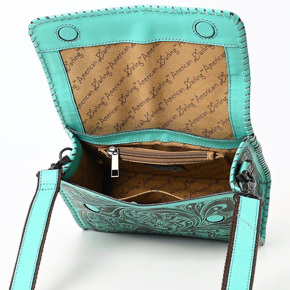 American Darling Crossbody Beautifully Hand Tooled Genuine Leather Western Women Bag Handbag Purse |