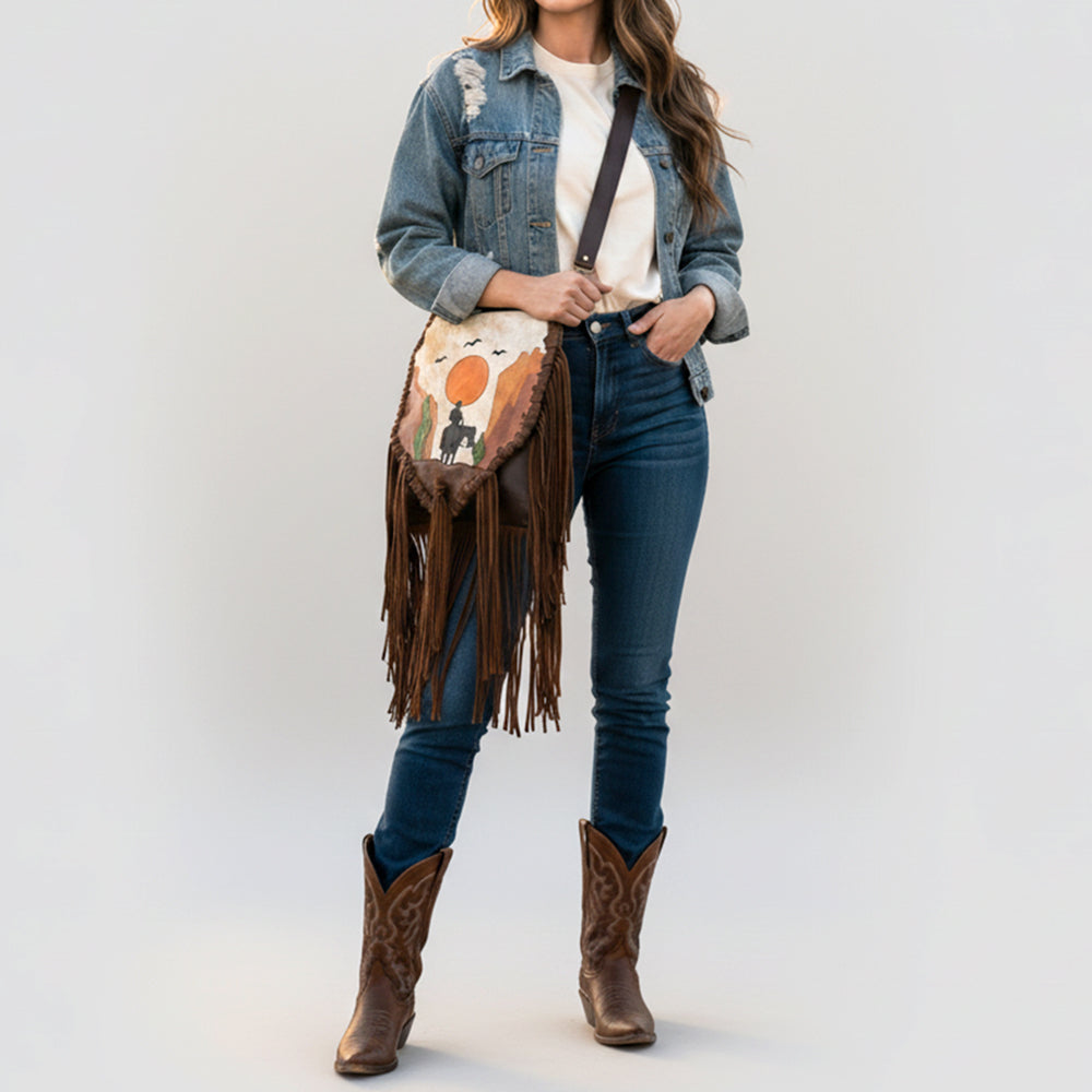 American Darling Messenger Full Grain Genuine Leather Western Women Bag | Handbag Purse Bags for Cute