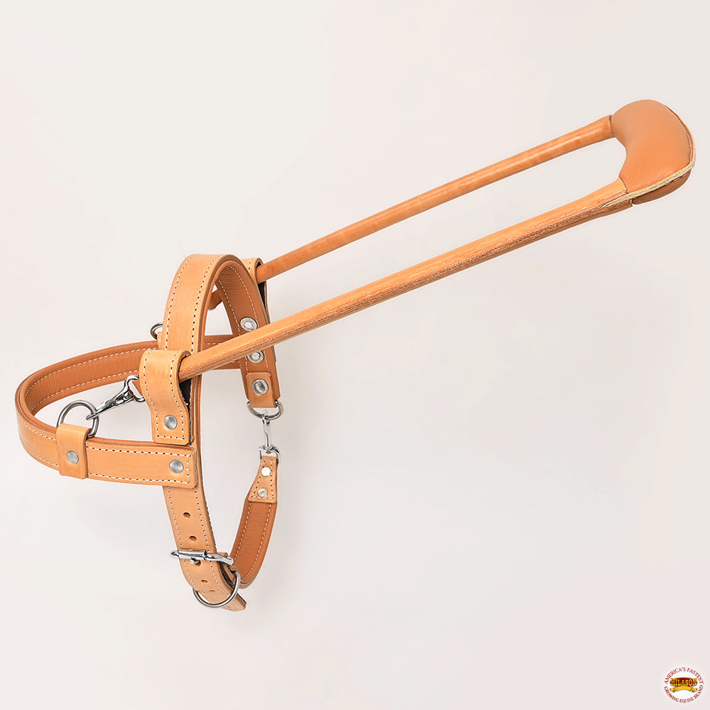 HILASON Guide Dog Harness Brown Padded Genuine Leather with Handle Tan | Dog Harness with Adjustable Straps | Dog Harness with Handle for Training | Breathable Dog Harness | Therapy Dog Harness