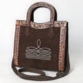 American Darling Tote Hand Tooled Suede Genuine Leather