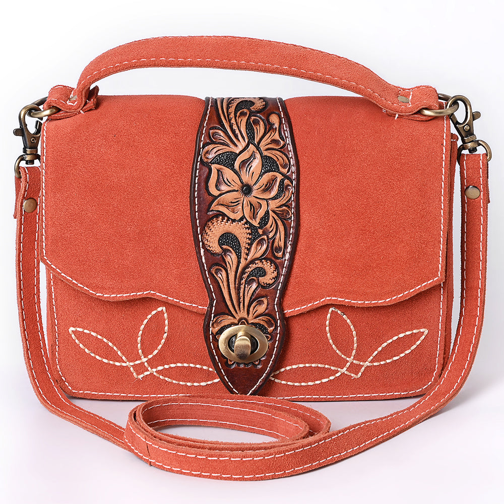 American Darling Crossbody Hand Tooled Suede Genuine Leather