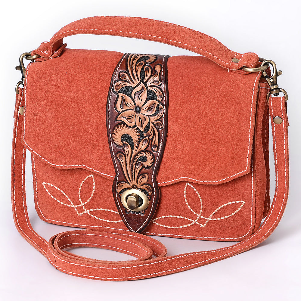 American Darling Crossbody Hand Tooled Suede Genuine Leather