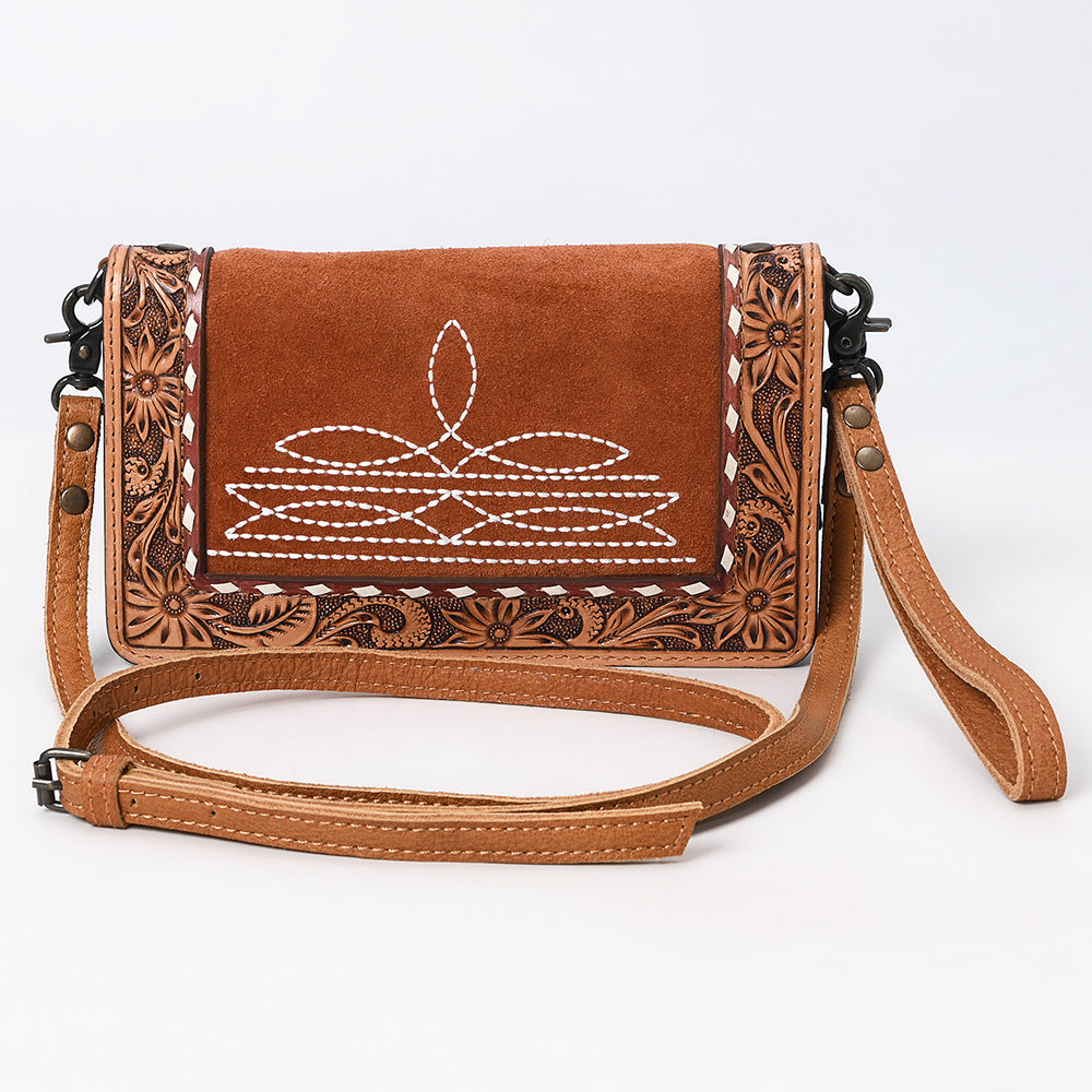 American Darling Hand-Tooled Genuine Leather Crossbody Bag