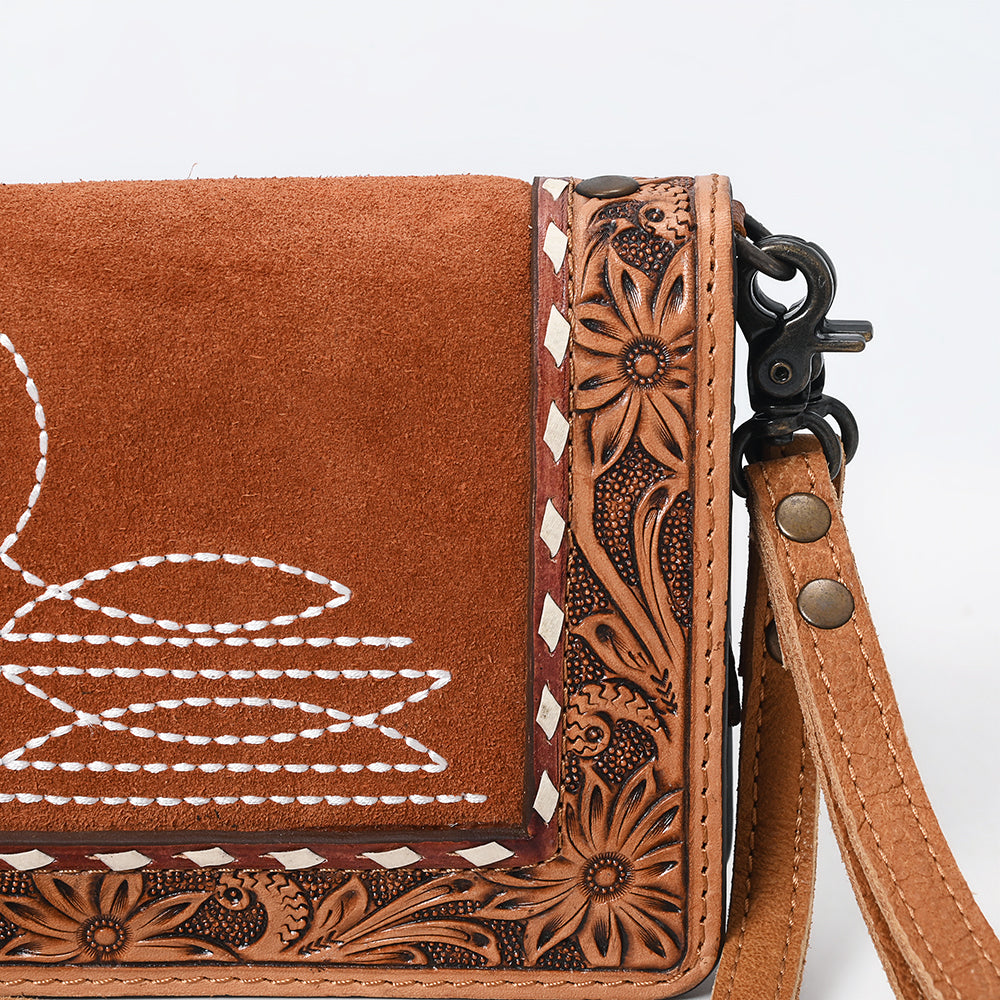 American Darling Hand-Tooled Genuine Leather Crossbody Bag