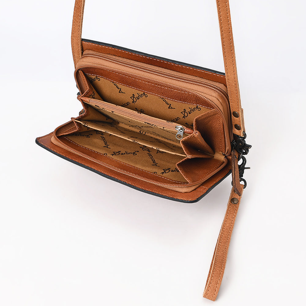 American Darling Hand-Tooled Genuine Leather Crossbody Bag