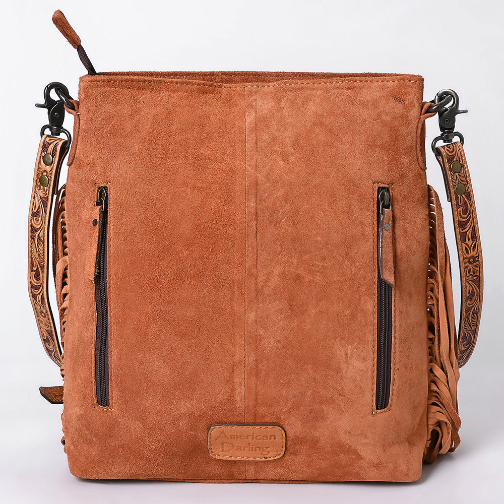 American Darling Crossbody Hand Tooled Suede Genuine Western Leather