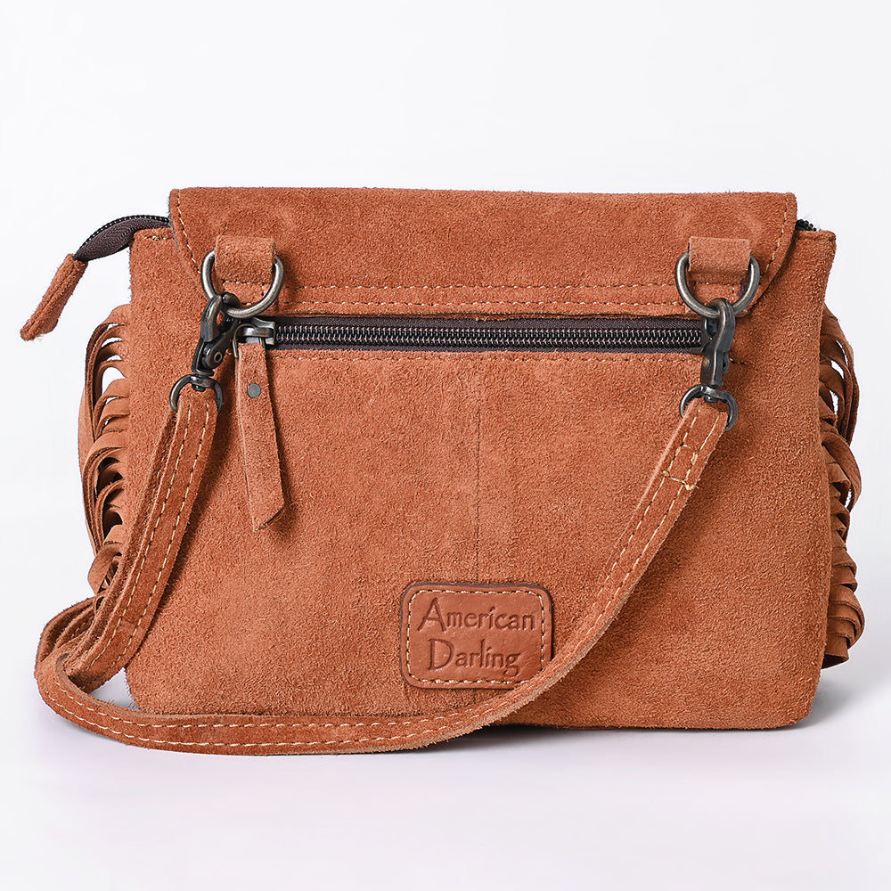 American Darling Crossbody Hand Tooled Suede Genuine Western Leather