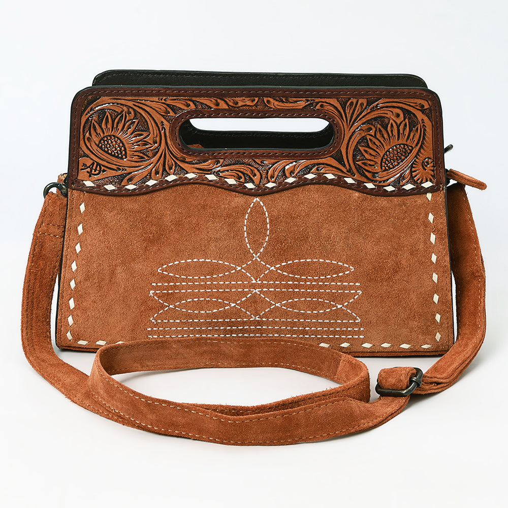 American Darling Hand-Tooled Genuine Leather Crossbody Bag