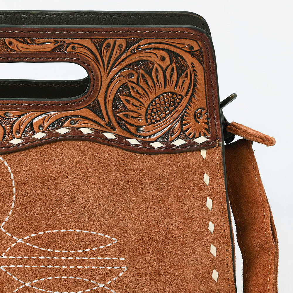 American Darling Hand-Tooled Genuine Leather Crossbody Bag