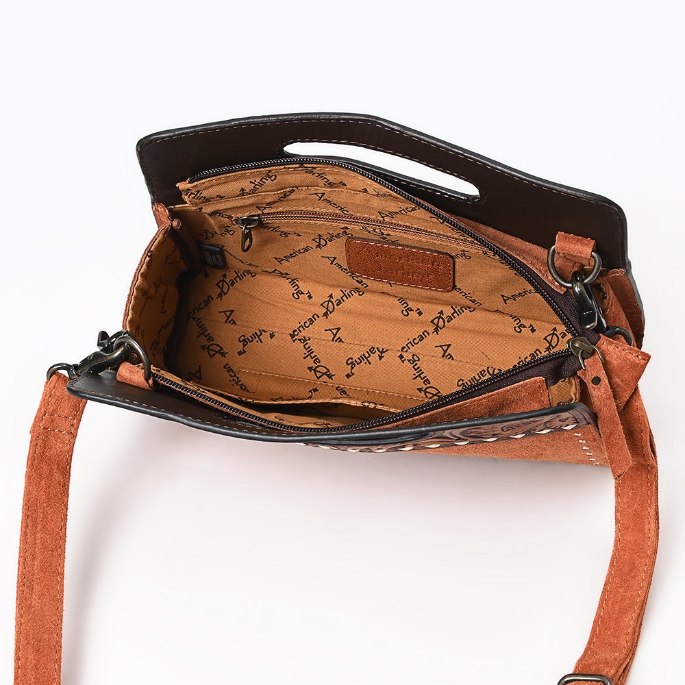 American Darling Hand-Tooled Genuine Leather Crossbody Bag