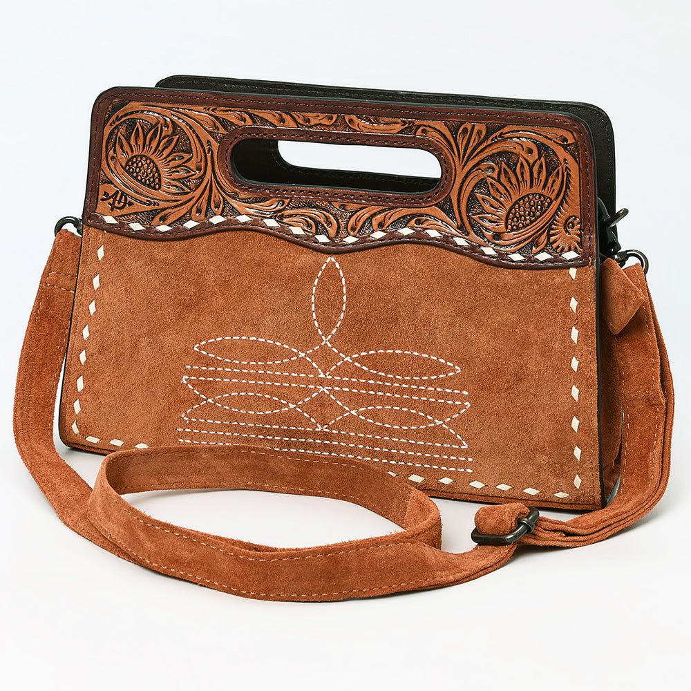 American Darling Hand-Tooled Genuine Leather Crossbody Bag