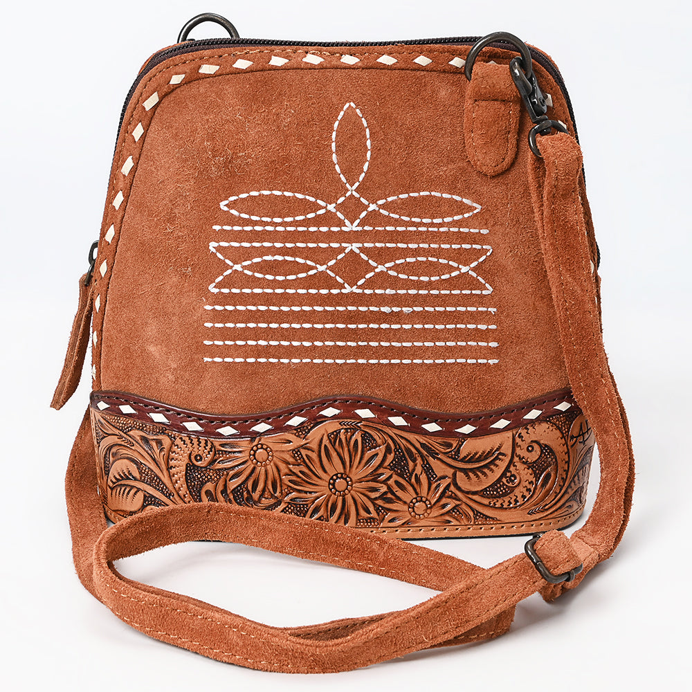 American Darling Hand-Tooled Genuine Leather Crossbody Bag